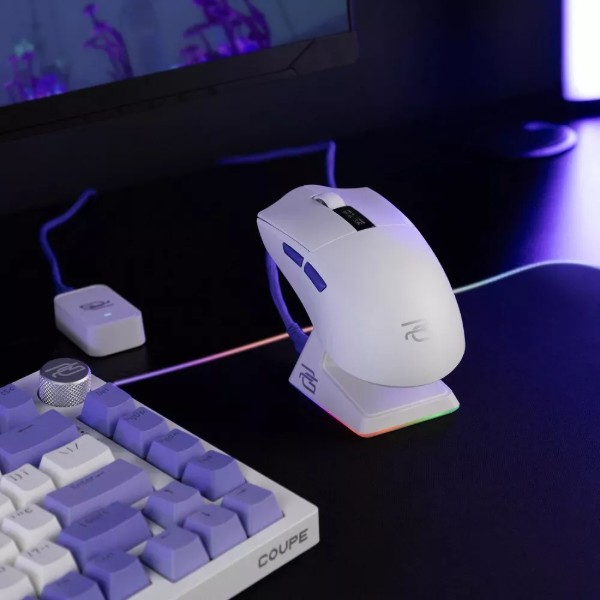 Фото - Мышь беспроводная игровая Proove Gaming Jester 8K with Charging Dock white/purple (WMJSCD022017)