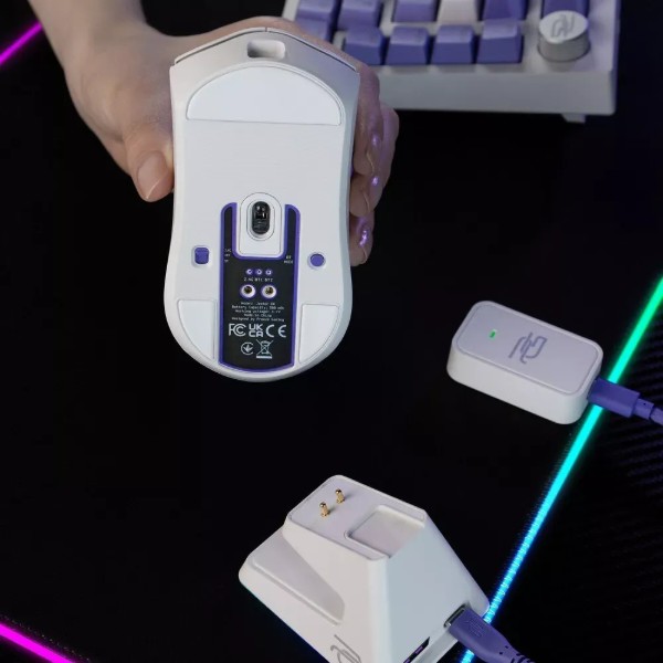 Фото - Мышь беспроводная игровая Proove Gaming Jester 8K with Charging Dock white/purple (WMJSCD022017)