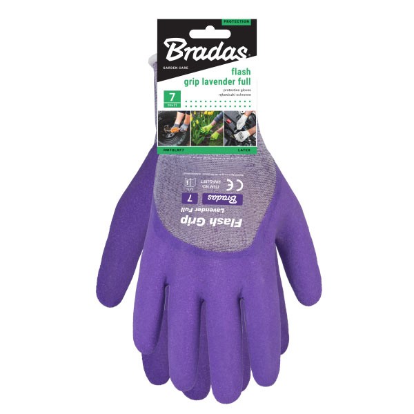 Фото - Перчатки садовые BRADAS FLASH GRIP LAVENDER FULL размер 8 (RWFGLRF8)