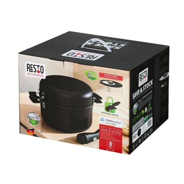 Фото - Набор посуды RESTO 8 пр. серия SAVE & STOCK черный (95800)