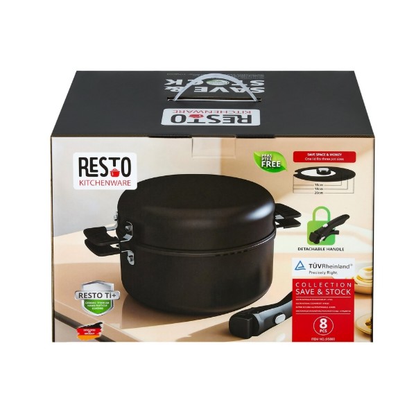 Фото - Набор посуды RESTO 8 пр. серия SAVE & STOCK черный (95800)
