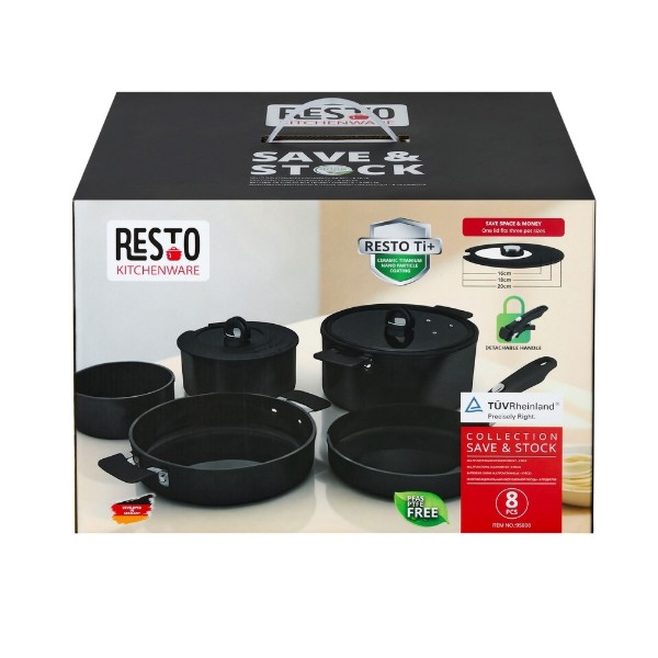 Фото - Набор посуды RESTO 8 пр. серия SAVE & STOCK черный (95800)