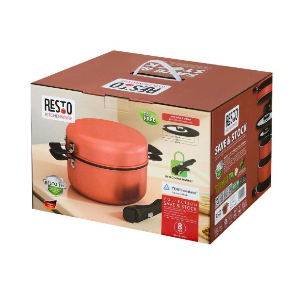 Фото - Набор посуды RESTO 8 пр. серия SAVE & STOCK терракотовый (95801)