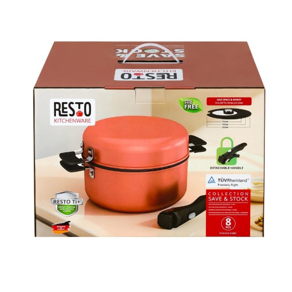 Фото - Набор посуды RESTO 8 пр. серия SAVE & STOCK терракотовый (95801)