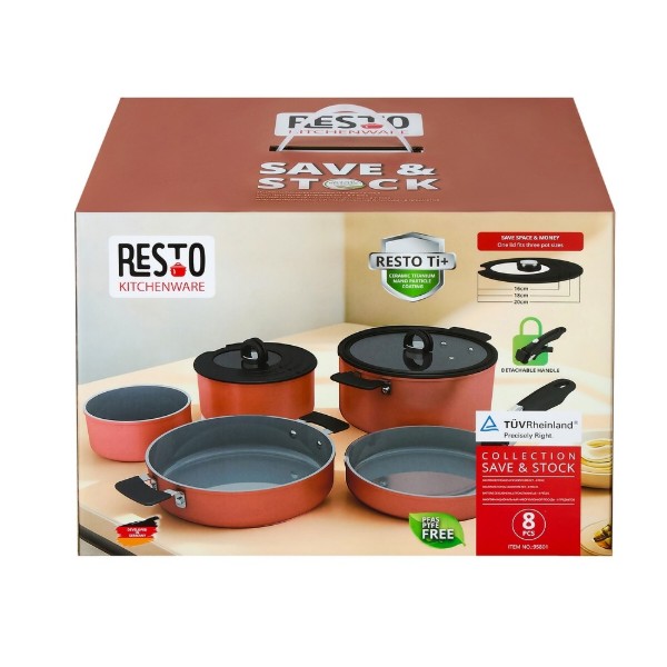 Фото - Набор посуды RESTO 8 пр. серия SAVE & STOCK терракотовый (95801)