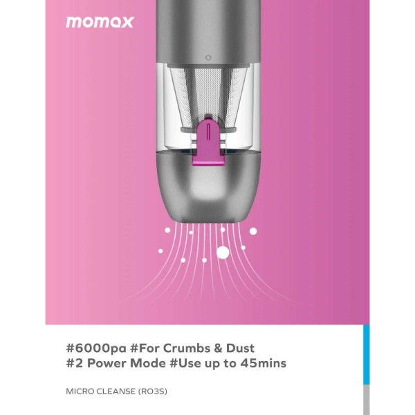 Фото - Пылесос ручной для дома Momax Micro Cleanse RO3E Rose/Grey