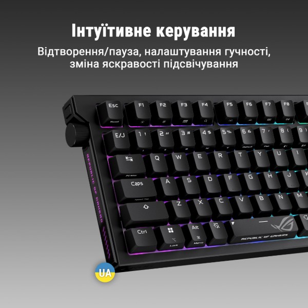 Фото - Клавіатура бездротова ігрова Asus ROG Strix Morph 96 Wireless (90MP04IF-BKMA03)