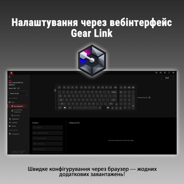 Фото - Клавіатура бездротова ігрова Asus ROG Strix Morph 96 Wireless (90MP04IF-BKMA03)