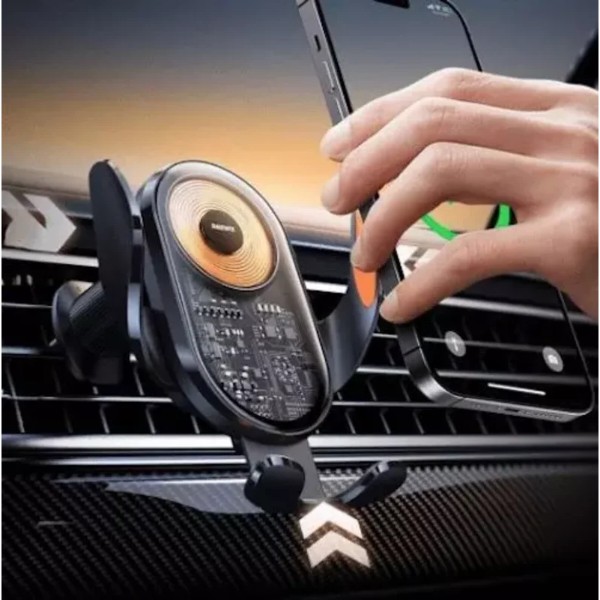 Фото - Автотримач Remax 15W Ultra-thin 3-Axis Linkage Car Holder  RM-C17i Black (6954851216018)