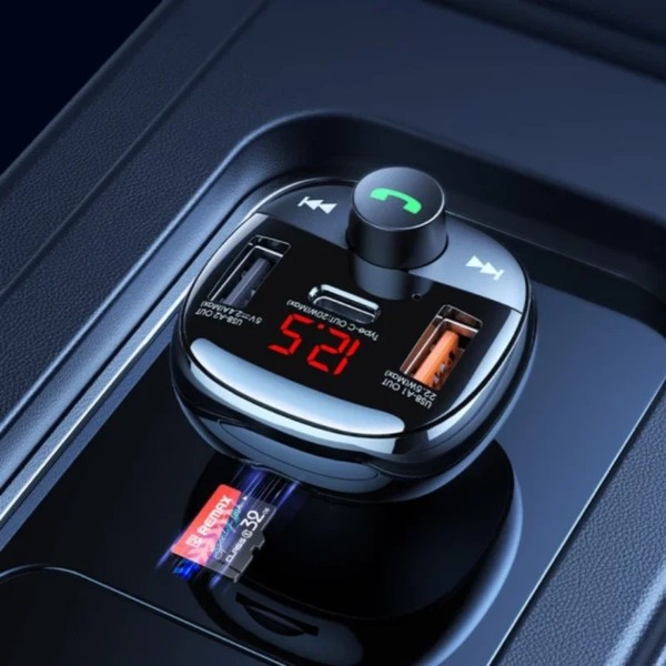 Фото - FM модулятор Remax All-in-One 54.5W PD+QC 2A+1C RCC331 Black (6954851202288)