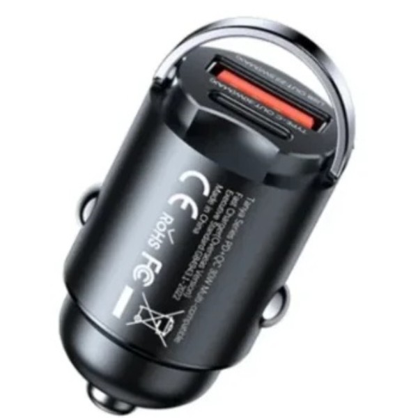 Фото - Автомобильное зарядное устройство Remax PD+QC 30W1A+1C RCC359 Black (6972174151601)