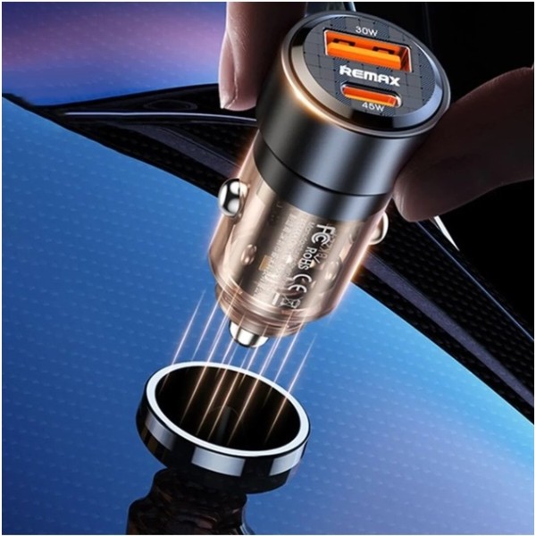 Фото - Автомобильное зарядное устройство Remax Walking Series 75W PD+QC 1C+1A RCC360 Black (6954851209133)