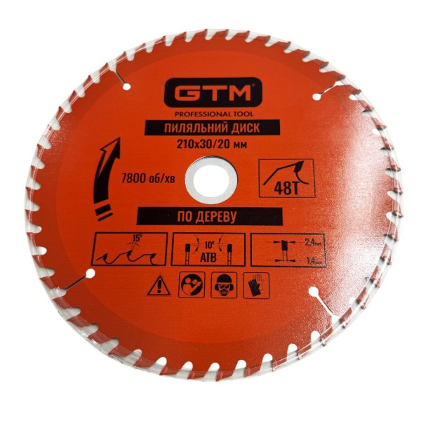 Фото - Круг отрезной по дереву GTM 210х30 (SBW-21048)