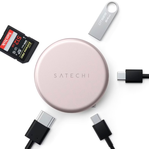 Фото - Хаб USB Satechi OntheGo 5-in-1 USB-C Multiport Adapter Blush (ST-POTG5P)