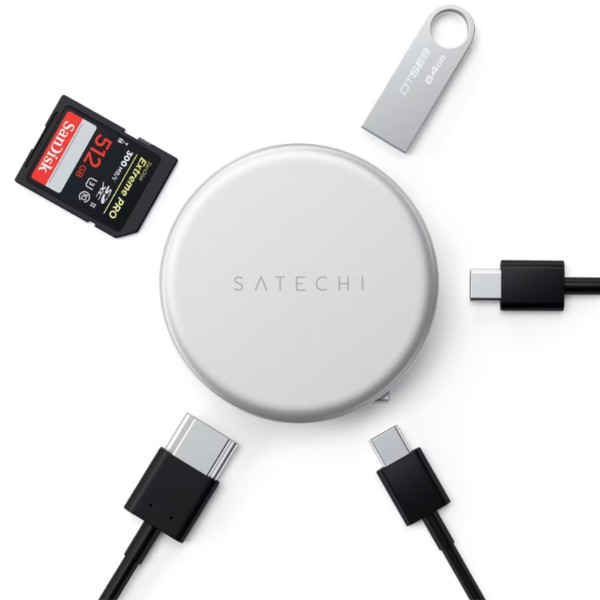 Фото - Хаб USB Satechi OntheGo 5-in-1 USB-C Multiport Adapter Silver (ST-POTG5S)