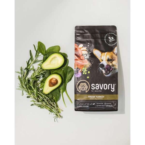 Фото - Сухой корм для собак Savory All Breed Sterilised rich in Fresh Turkey 12 кг (4820232631515)