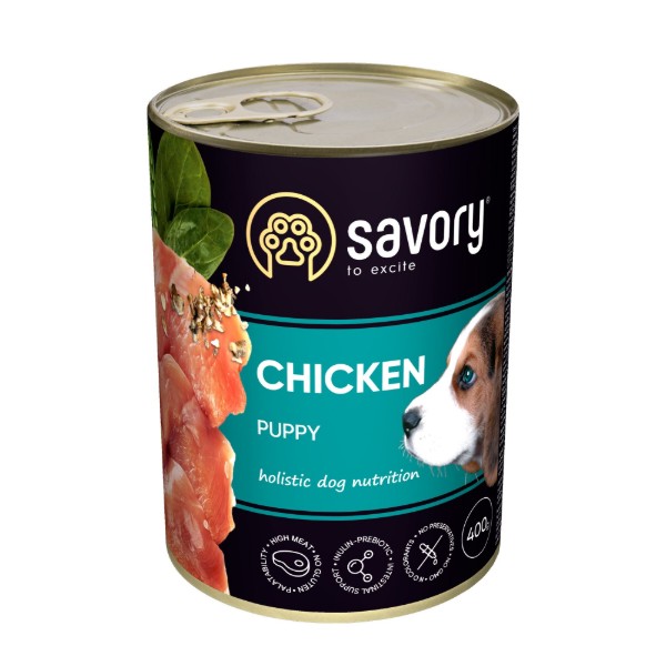 Фото - Влажный корм для собак Savory Dog All breeds Puppy Chicken 400 г (4820232630556)