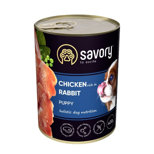 Фото - Влажный корм для собак Savory Dog All breeds Puppy Chicken rich in Rabbit 400 г (4820232630587)