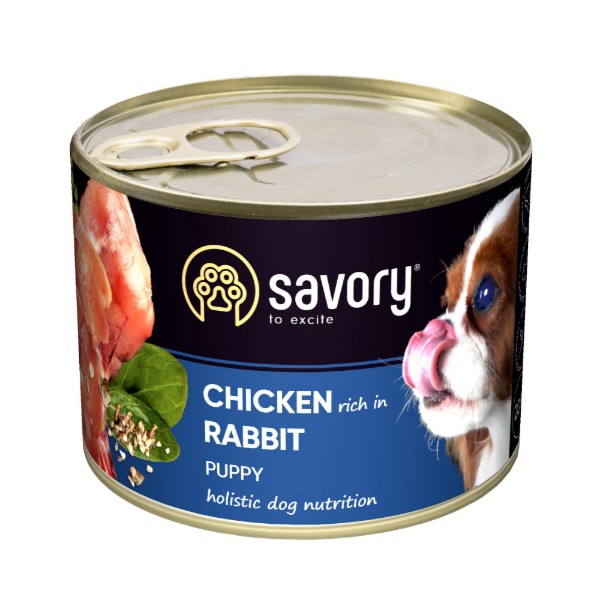 Фото - Паштет для собак Savory Dog All breeds Puppy Chicken rich in Rabbit для щенков с кроликом 200 г (4820232630570)