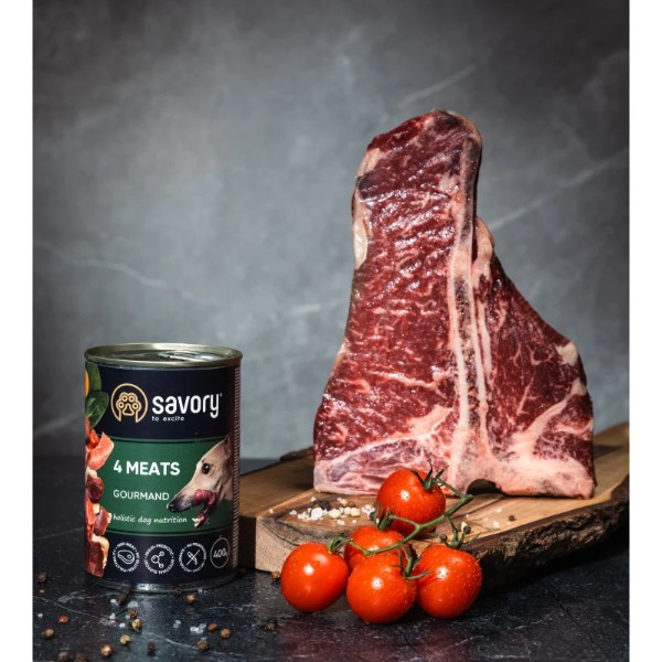 Фото - Влажный корм для собак Savory Dog Gourmand 4 meats 400 г (4820232630396)