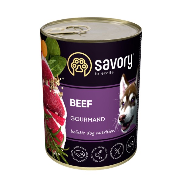 Фото - Влажный корм для собак Savory Dog Gourmand Beef 400 г (4820232630433)