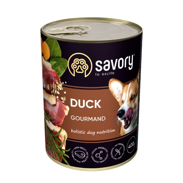 Фото - Влажный корм для собак Savory Dog Gourmand Duck 400 г (4820232630471)