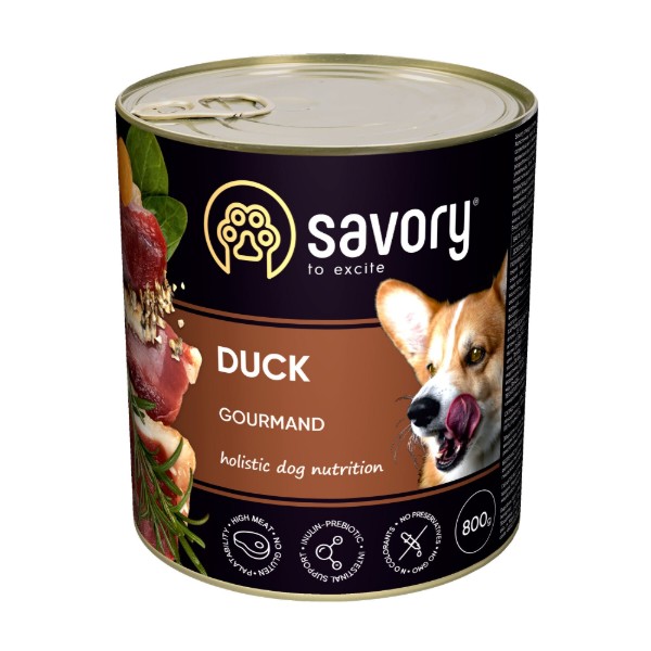 Фото - Паштет для собак Savory Dog Gourmand Duck всех пород с уткой 800 г (4820232630488)