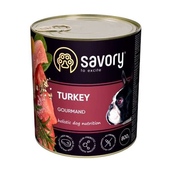 Фото - Паштет для собак Savory Dog Gourmand Turkey всех пород с индейкой 800 г (4820232630525)