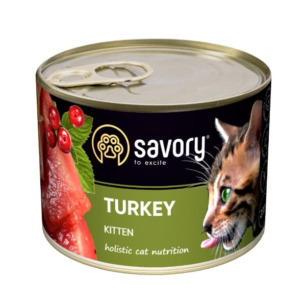 Фото - Паштет для котов Savory Kitten Turkey с индейкой 200 г (4820232630686) Фото - Паштет для котов Savory Kitten Turkey с индейкой 200 г (4820232630686)