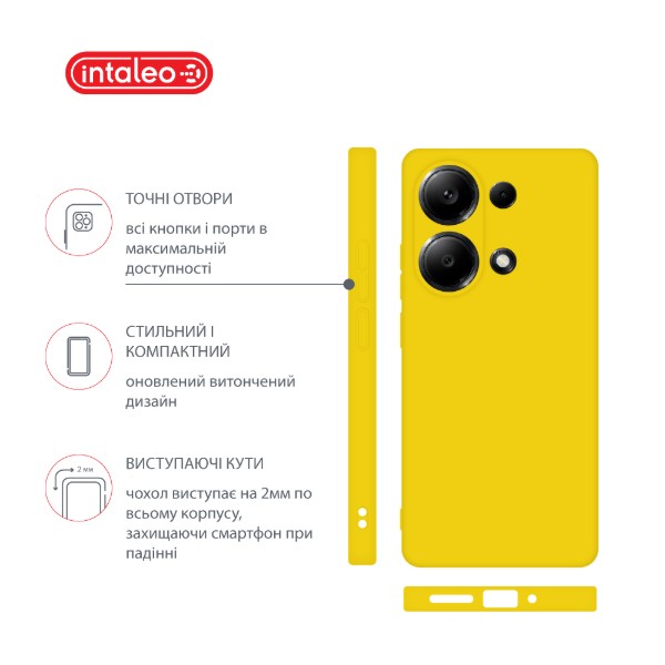 Фото - Чехол для смартфона Intaleo Silicone Case for Xiaomi Redmi Note 13 Pro 4G Yellow (1283126601156)