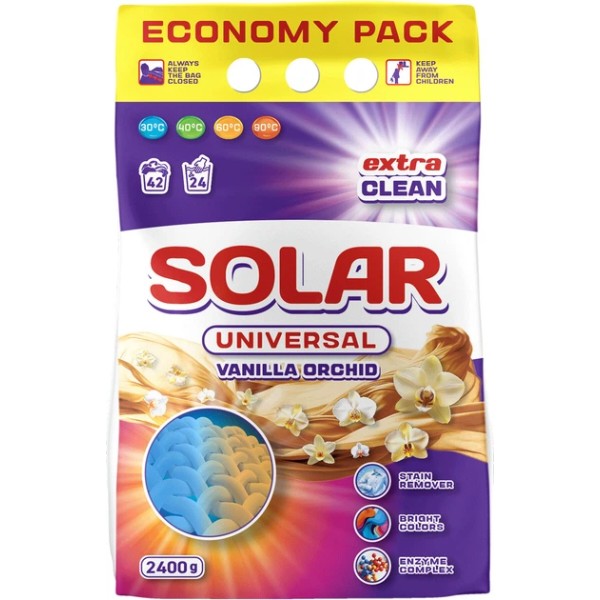 Фото - Стиральный порошок Solar бесфосфатный Universal Vanilla Orchid 2400 г (4820269930315)