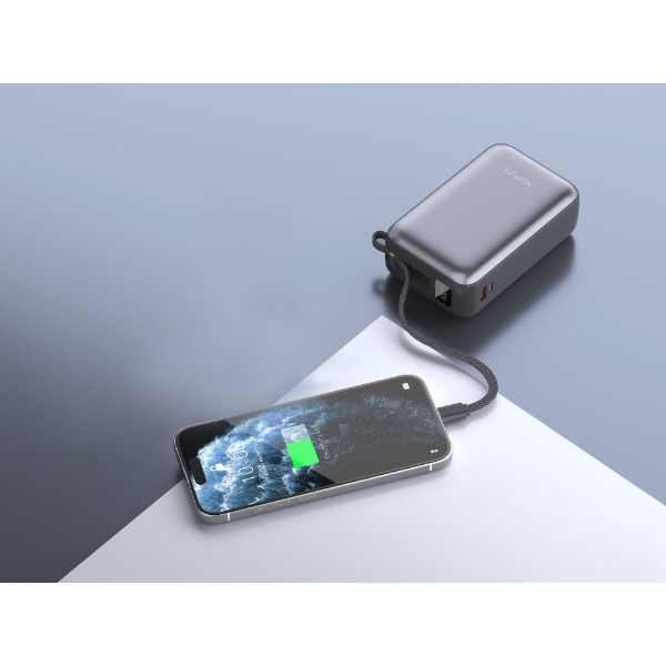 Фото - Батарея мобильная Xipin T191LP 30000mAh PD65W Built-In USB-C Cable Gray