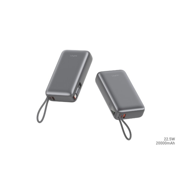Фото - Батарея мобильная Xipin T202LF 20000mAh PD20W+22.5W Built-In USB-C Cable Gray