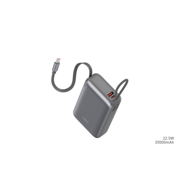 Фото - Батарея мобильная Xipin T202LF 20000mAh PD20W+22.5W Built-In USB-C Cable Gray