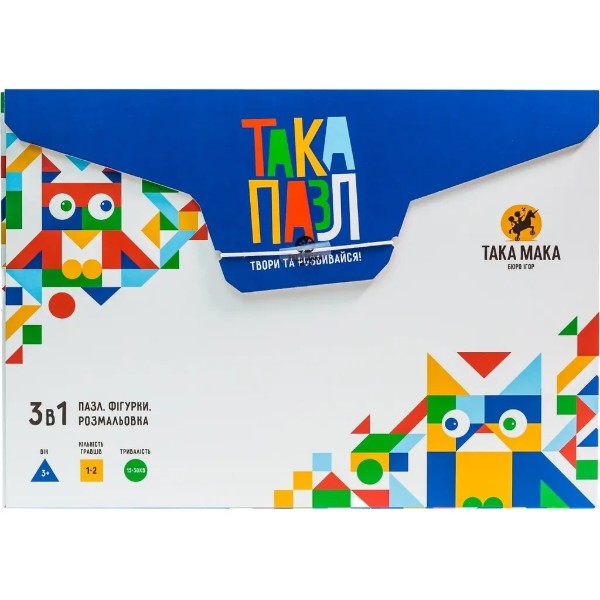 Фото - Пазлы (3-4 года) Taka Maka Собачка (28 эл) - геометрический пазл-разукрашка (220001-UA)