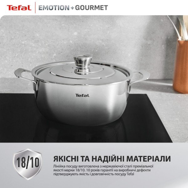 Фото - Каструля Tefal E3394655 Emotion+ Gourmet 24 см (4,4 л) з кр.