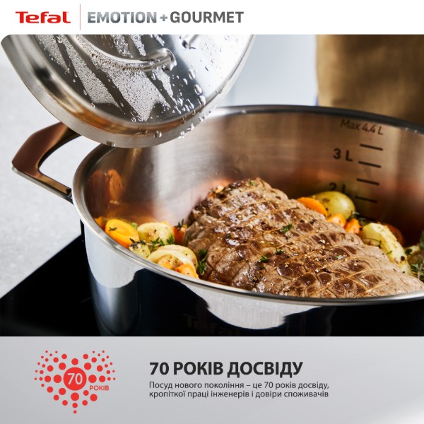 Фото - Каструля Tefal E3394655 Emotion+ Gourmet 24 см (4,4 л) з кр.