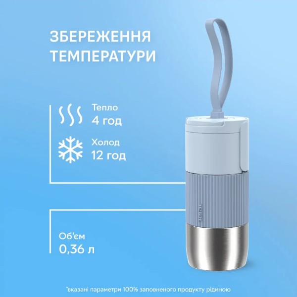 Фото - Термокружка Tefal N2190410 BeYou Flip Lid 0,36 л голубая