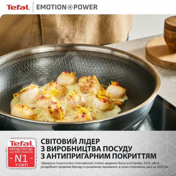 Фото - Сковорода универсальная Tefal SET_E3410455 EMOTION+ POWER 24 см, с кр
