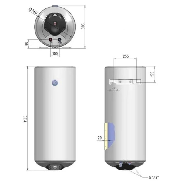 Фото - Водонагрівач Thermo Alliance Spectra SV0803620WS slim