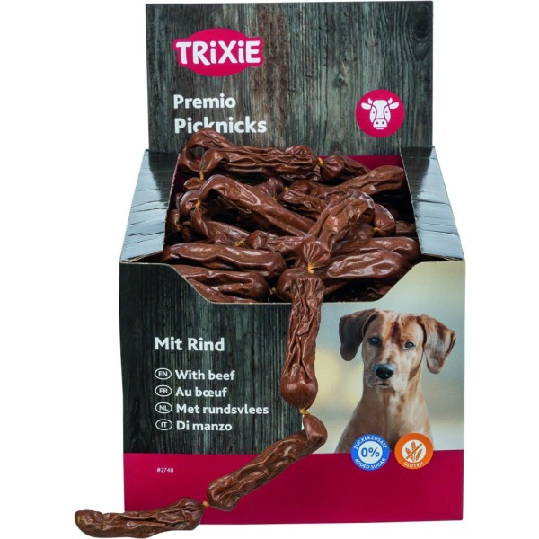 Фото - Ласощі для собак Trixie Premio Picknicks Сосиски з яловичиною 8 г 200 шт. (4011905274812)