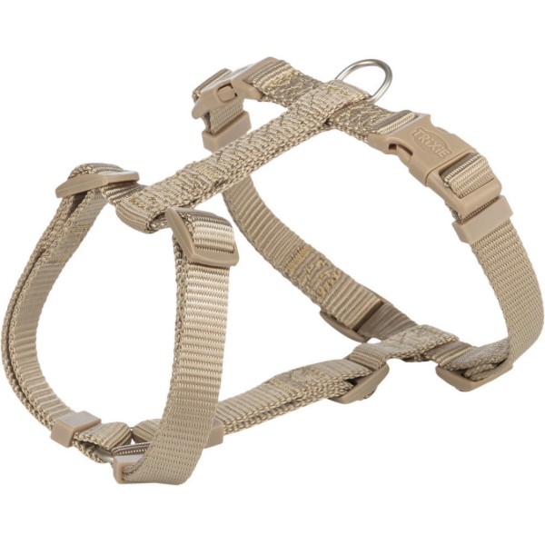 Фото - Шлея для собак Trixie Premium H-harness S–M 42–60 см 15 мм песочная (4053032673182)