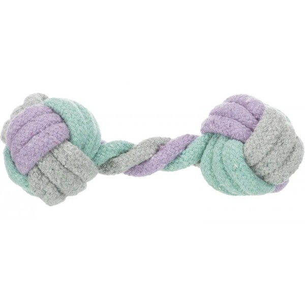 Фото - Мягкая игрушка для собак Trixie Junior Rope Dumbbell для щенков Гантель с канатом 15 см (4011905328119)