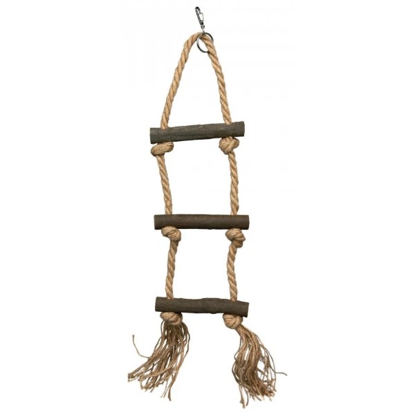 Фото - Подвесная игрушка для птиц Trixie Natural Living Лестница веревочная на 3 ступеньки 40 см (4011905051864)