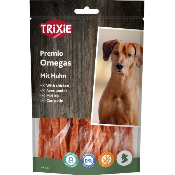 Фото - Ласощі для собак Trixie Premio Omega Stripes з куркою 100 г (4011905315362)