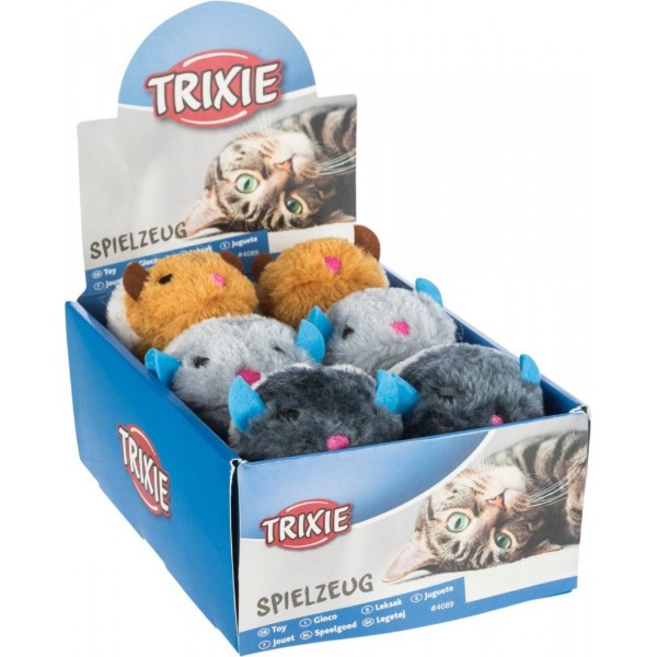 Фото - М'яка іграшка для котів Trixie Wriggle Мишка вібруюча 8 см в асортименті (4011905408910)