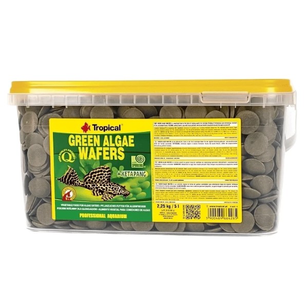 Фото - Корм для рыб Tropical Green Algae Wafers для травоядных донных хлопья 5 л 2,25 кг (5900469664285) Фото - Корм для рыб Tropical Green Algae Wafers для травоядных донных хлопья 5 л 2,25 кг (5900469664285)