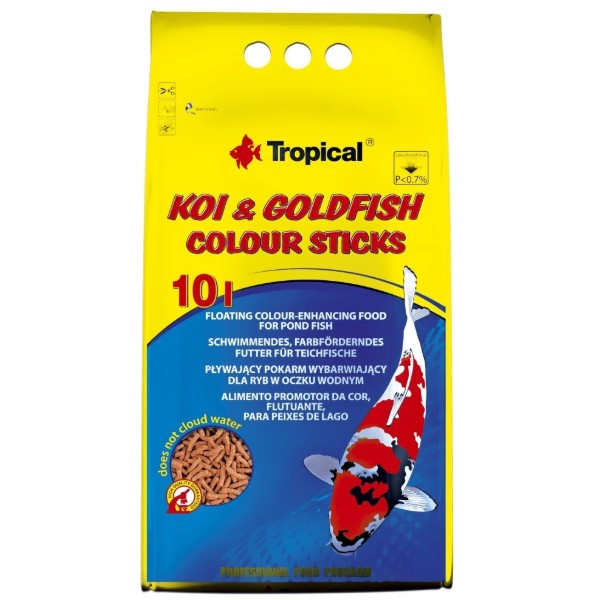 Фото - Корм для прудовых рыб в палочках Tropical Tropical Koi Goldfish Colour Sticks 800 г (5900469406564)