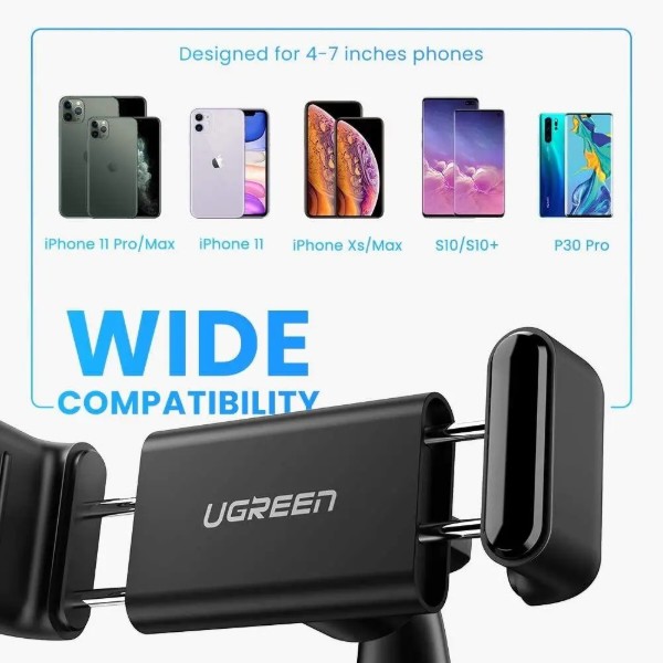 Фото - Автотримач UGREEN LP189 Dashboard Snap Clip Phone Holder Black (60796)