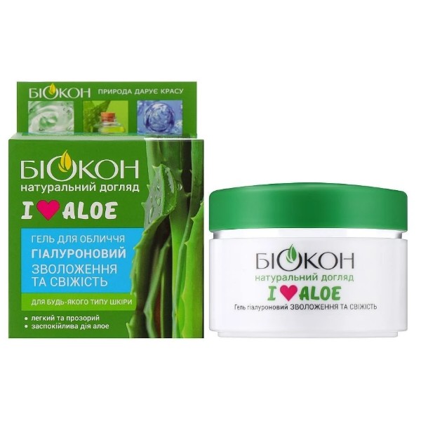Фото - Гель для лица Біокон I love aloe гиалуроновое увлажнение и свежесть 50 мл (4823110302262) Фото - Гель для лица Біокон I love aloe гиалуроновое увлажнение и свежесть 50 мл (4823110302262)